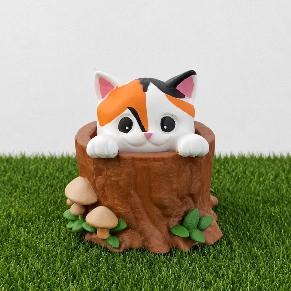 Cat figure in log